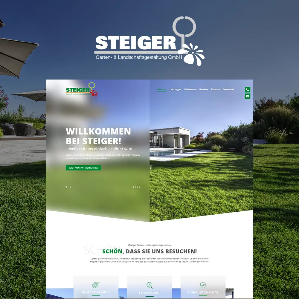 Komposition der Website Referenz steiger