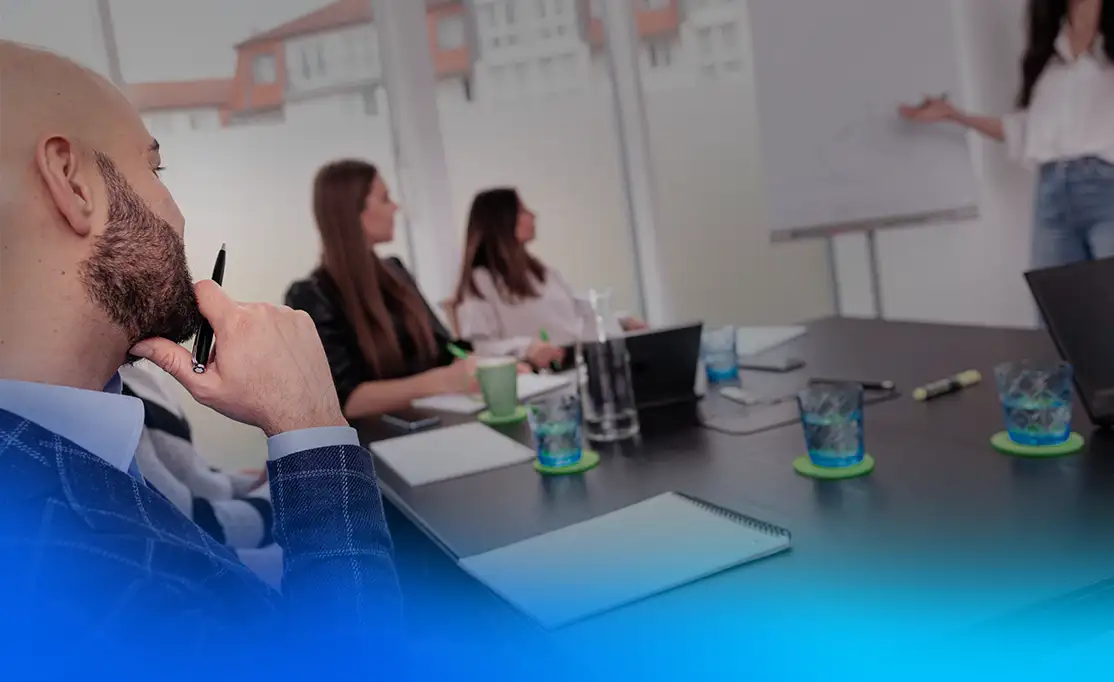 Agenturmeeting Schnappschuss Zeigt eine Besprechungssituation in der Werbeagentur